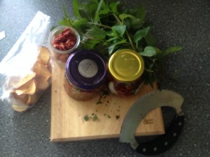 tomatoes in herbs and oil