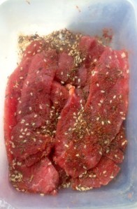marinated cut beff
